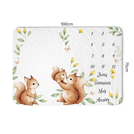 Tapis étape famille d'ecureuils instant de la forêt