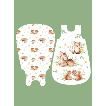 Coupon gigoteuse Instants de la Forêt – tissu coton Oeko-Tex – kit couture facile, cadeau naissance, couture DIY