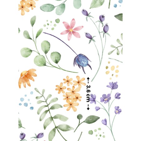 Tissu imprimé Fleurs Dans Mon Jardin - Certifié Oeko-Tex®