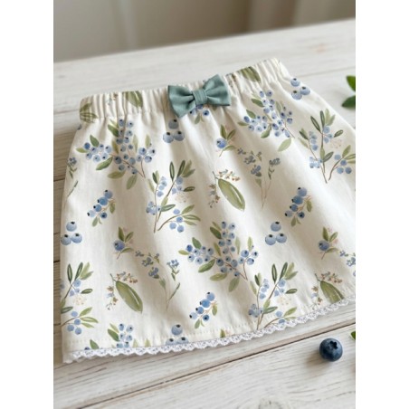 Tissu coton imprimé fruit Blueberry- Certifié Oeko-Tex®