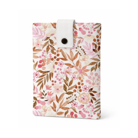 Tissu coton imprimé Fleurs Sauvages Saumon - Certifié Oeko-Tex®