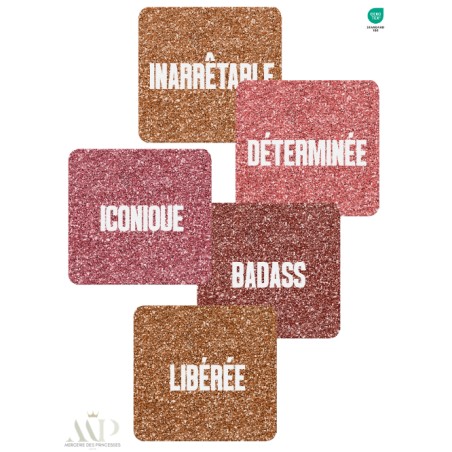 Panneau 10 Lingettes Lavables Femme Libre – Impression Pailleté – DIY Couture