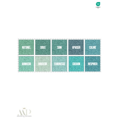 Panneau 10 Lingettes Lavables Bien-Être – Impression Pailleté – DIY Couture