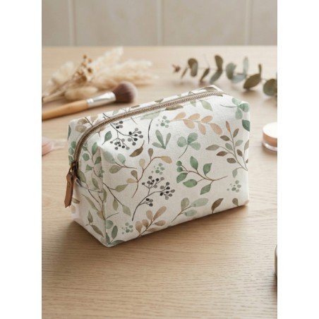 Tissu coton imprimé Feuille Verte Aquarelle - Certifié Oeko-Tex®