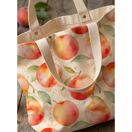 Tissu coton imprimé fruit Douceur De Pêche - Certifié Oeko-Tex®