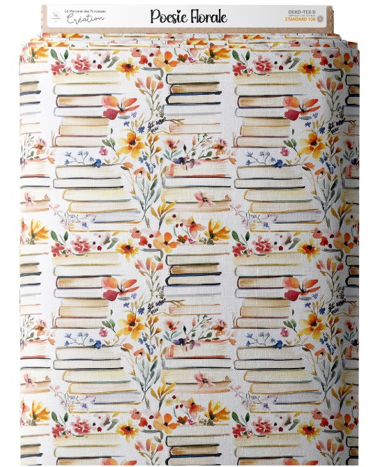 Tissu Poésie Florale Livres...