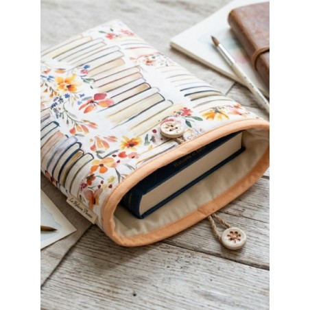 Tissu Poésie Florale Livres Fleuris Aquarelle – Motif Bibliothèque Poétique - Certifié Oeko-Tex®