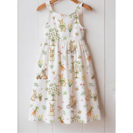 Tissu coton imprimé Le Jardin Des Lapins - Certifié Oeko-Tex®