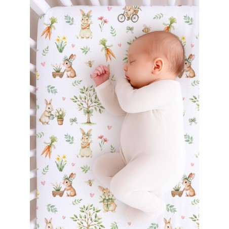 Tissu coton imprimé Le Jardin Des Lapins - Certifié Oeko-Tex®