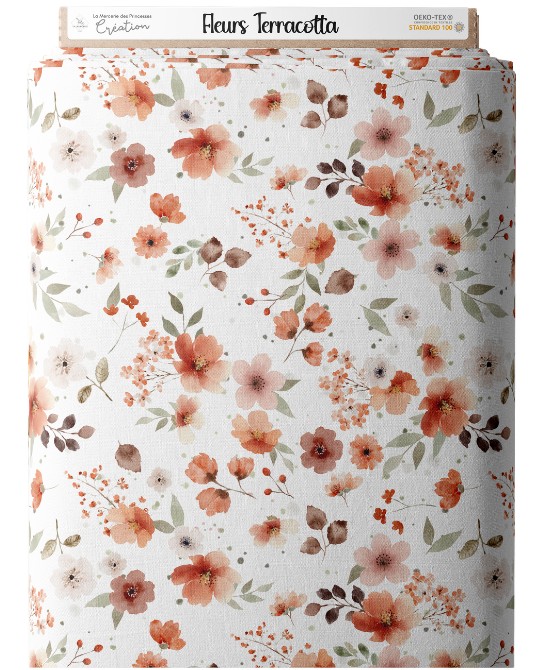 Tissu coton imprimé Fleurs...