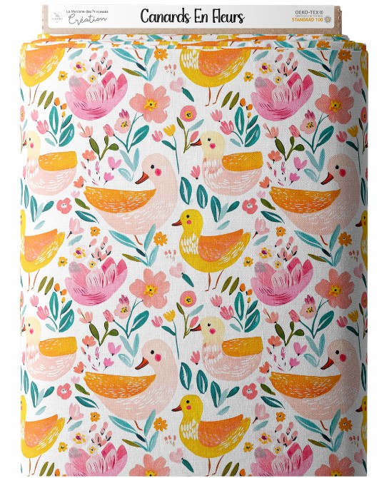 Tissu Canards en Fleurs –...