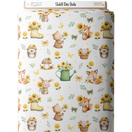 Tissu coton imprimé Soleil Des Bois - Certifié Oeko-Tex®