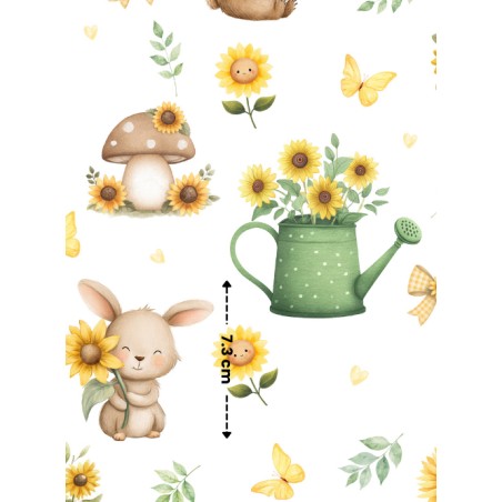 Tissu coton imprimé Soleil Des Bois - Certifié Oeko-Tex®