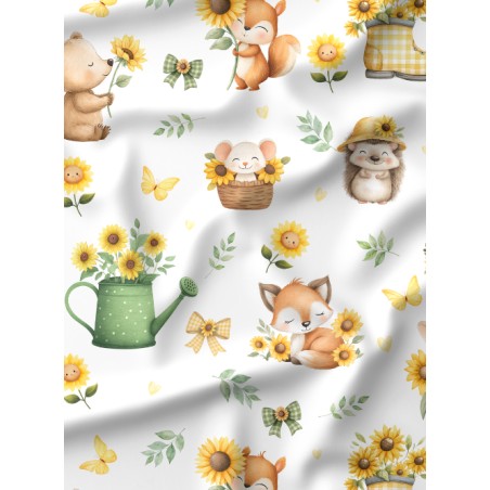 Tissu coton imprimé Soleil Des Bois - Certifié Oeko-Tex®