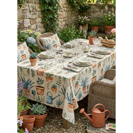 Tissu coton imprimé Jardinage - Certifié Oeko-Tex®