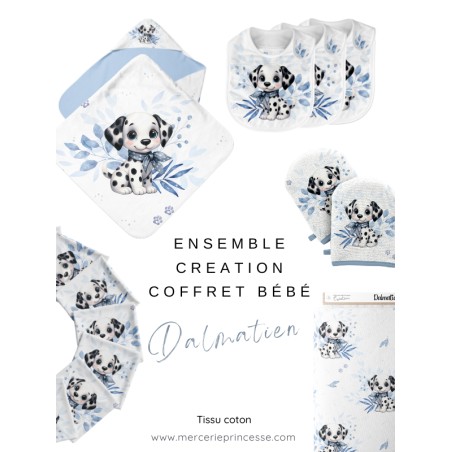 Ensemble Dalmatien pour création Bébé, coffret de naissance complet