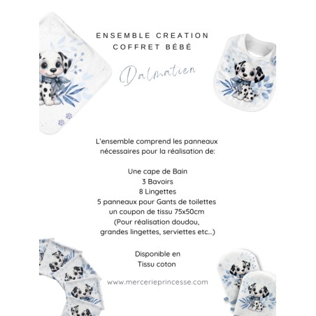 Ensemble Dalmatien pour création Bébé, coffret de naissance complet