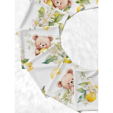 Panneau à coudre pour lingettes lavables – motif Ourson Citronné