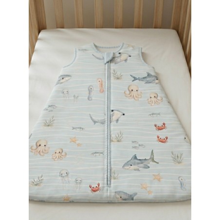 Tissu Douceur Sous-Marine – Motif Océan Enfantin Aquarelle (Animaux Marins) – Certifié Oeko-Tex®