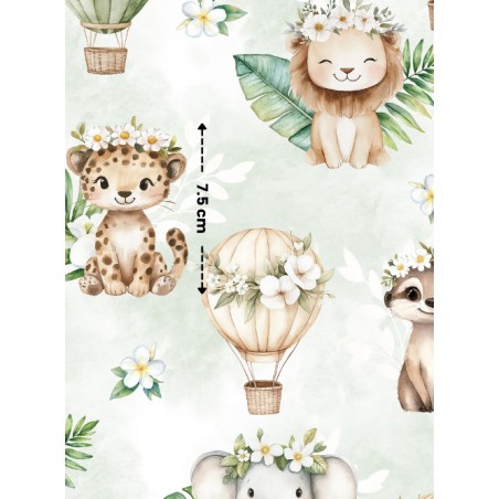 Tissu Rêve Tropical – Motif Animaux De La Jungle Aquarelle – Certifié Oeko-Tex®