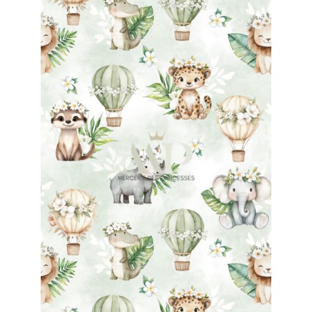 Tissu Rêve Tropical – Motif Animaux De La Jungle Aquarelle – Certifié Oeko-Tex®
