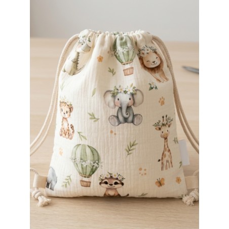 Tissu Brise Tropical – Motif Animaux De La Jungle Aquarelle – Certifié Oeko-Tex®