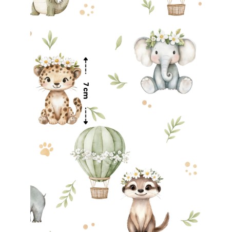 Tissu Brise Tropical – Motif Animaux De La Jungle Aquarelle – Certifié Oeko-Tex®