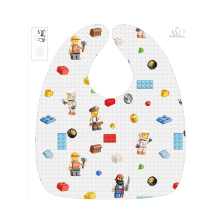 Panneau Bavoir Bébé Brique De Construction – pour Bavoir Bébé 3 à 12 mois – Tissu coton Oeko-Tex® a réaliser soi-même