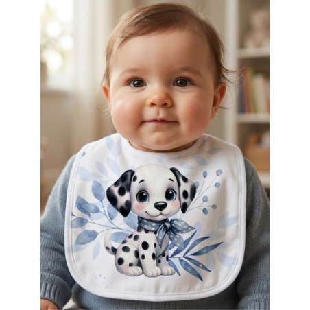 Panneau Bavoir Bébé Dalmatien – pour Bavoir Bébé 3 à 12 mois – Tissu coton Oeko-Tex® a réaliser soi-même