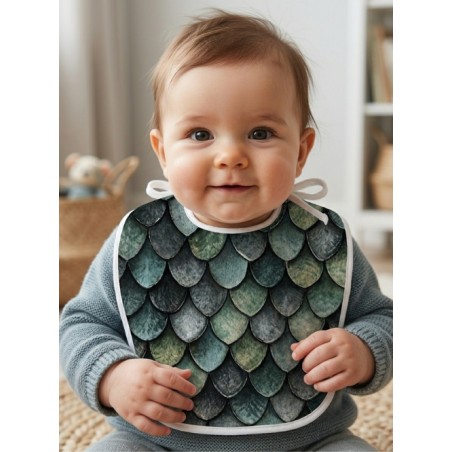 Panneau Bavoir Bébé Ecaille De Dragon – pour Bavoir Bébé 3 à 12 mois – Tissu coton Oeko-Tex® a réaliser soi-même