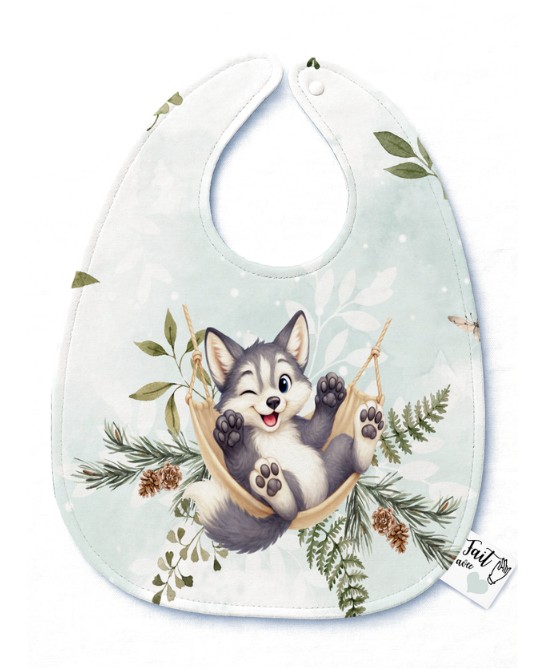 Panneau Bavoir Bébé Husky...