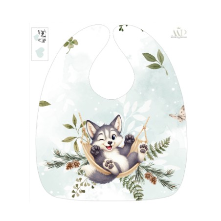 Panneau Bavoir Bébé Husky Hamac – pour Bavoir Bébé 3 à 12 mois – Tissu coton Oeko-Tex® a réaliser soi-même
