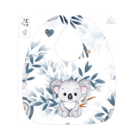 Panneau Bavoir Bébé Koala Bleu – pour Bavoir Bébé 3 à 12 mois – Tissu coton Oeko-Tex® a réaliser soi-même