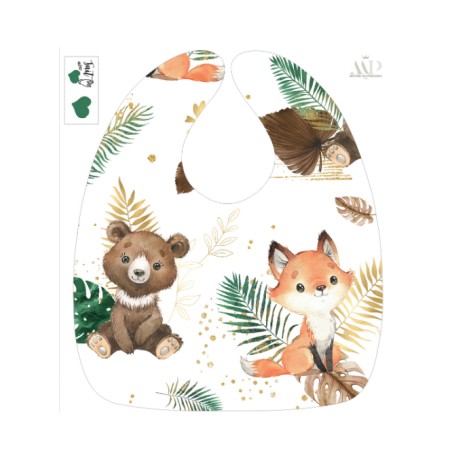 Panneau Bavoir Les Bébés De La Forêt – pour Bavoir Bébé 3 à 12 mois – Tissu coton Oeko-Tex® a réaliser soi-même