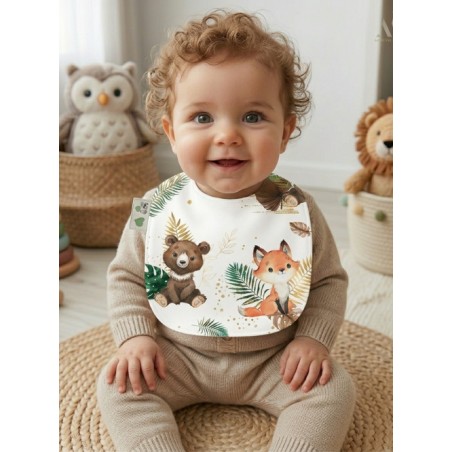 Panneau Bavoir Les Bébés De La Forêt – pour Bavoir Bébé 3 à 12 mois – Tissu coton Oeko-Tex® a réaliser soi-même