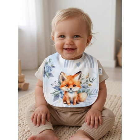 Panneau Bavoir Bébé Forest Blue – pour Bavoir Bébé 3 à 12 mois – Tissu coton Oeko-Tex® a réaliser soi-même