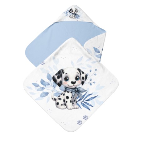 Coupon cape de bain Dalmatien + 8 lingettes lavables – Oeko-Tex – kit couture facile, cadeau naissance