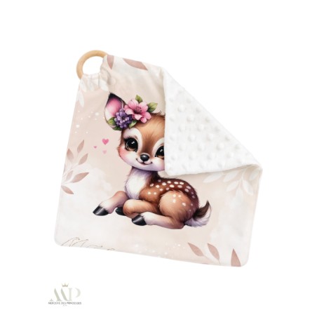 Carré Doudou à Coudre Bébé Faon Beige – Panneau Couture Doudou Enfant, Tissu Oeko-Tex
