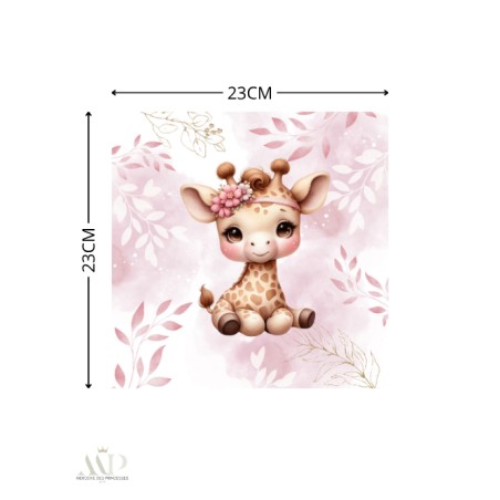 Carré Doudou à Coudre Bébé Girafe Vieux Rose – Panneau Couture Doudou Enfant, Tissu Oeko-Tex