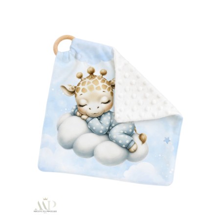 Carré Doudou à Coudre Cloudy Dreams Girafe – Panneau Couture Doudou Enfant, Tissu Oeko-Tex