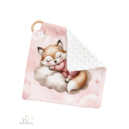Carré Doudou à Coudre Cloudy Dreams Renard – Panneau Couture Doudou Enfant, Tissu Oeko-Tex