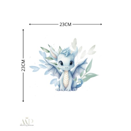 Carré Doudou à Coudre Dragon Bleu & Vert – Panneau Couture Doudou Enfant, Tissu Oeko-Tex