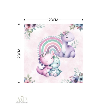 Carré Doudou à Coudre Dinosaure Rose – Panneau Couture Doudou Enfant, Tissu Oeko-Tex