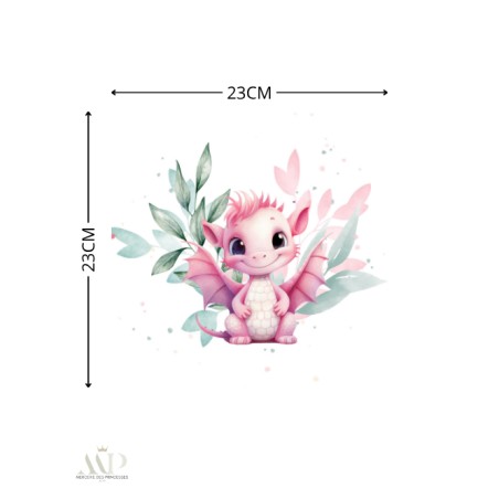 Carré Doudou à Coudre Dragon Rose & Vert – Panneau Couture Doudou Enfant, Tissu Oeko-Tex