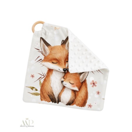 Carré Doudou à Coudre Famille Renard – Panneau Couture Doudou Enfant, Tissu Oeko-Tex
