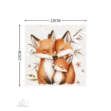 Carré Doudou à Coudre Famille Renard – Panneau Couture Doudou Enfant, Tissu Oeko-Tex
