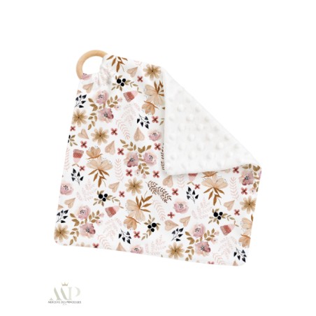 Carré Doudou à Coudre Fleurs Sauvages Rose – Panneau Couture Doudou Enfant, Tissu Oeko-Tex