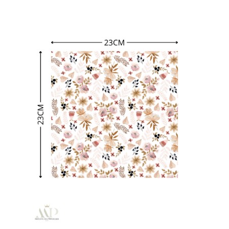 Carré Doudou à Coudre Fleurs Sauvages Rose – Panneau Couture Doudou Enfant, Tissu Oeko-Tex