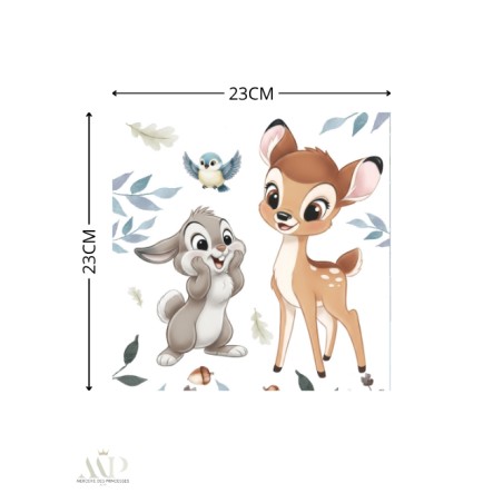 Carré Doudou à Coudre Lapin et Biche– Panneau Couture Doudou Enfant, Tissu Oeko-Tex