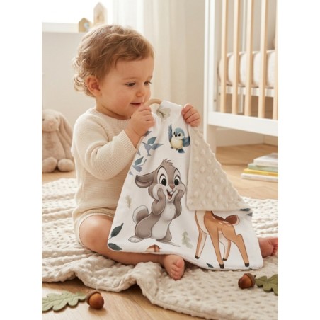 Carré Doudou à Coudre Lapin et Biche– Panneau Couture Doudou Enfant, Tissu Oeko-Tex